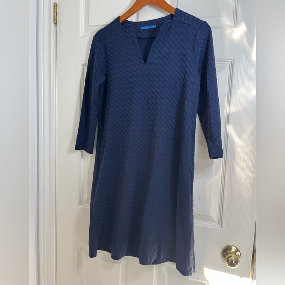 J. McLaughlin Dresses & Skirts - J. McLaughlin Navy Textured Long Sleeve Dress Size XS